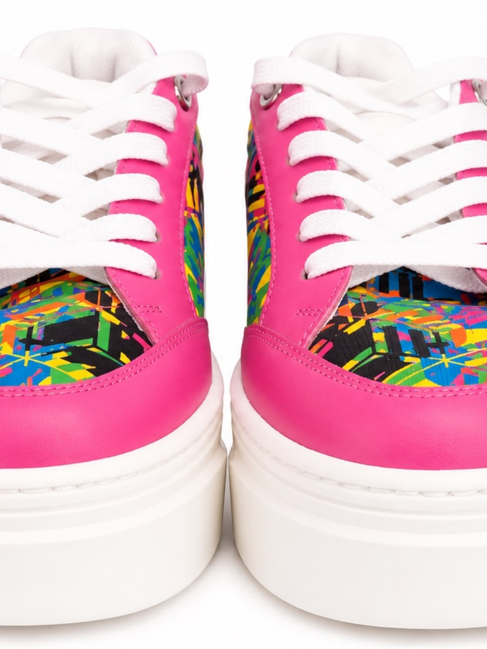 MCM Pink Multi-Color Platform Sneakers - Picture 3 of 11
